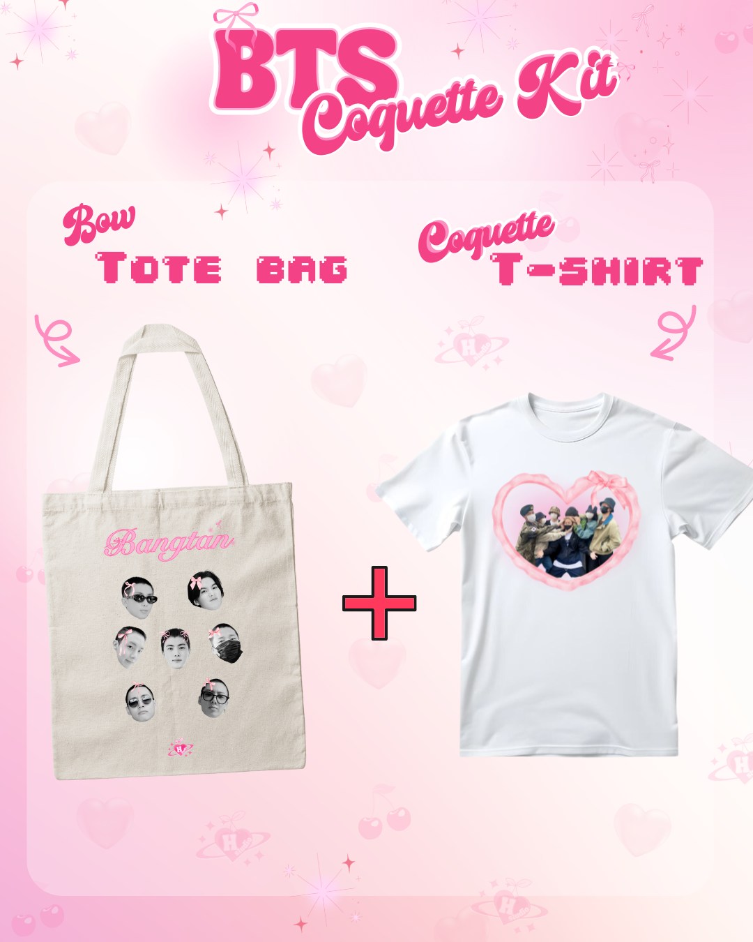 BTS Coquette Tote bag + T-Shirt