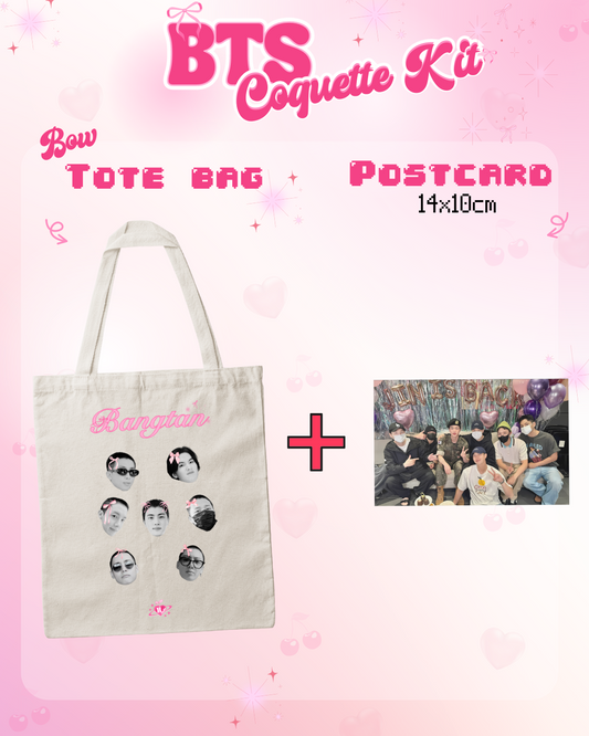 BTS Coquette Tote Bag + Postcard (14x10cm)